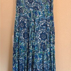 House of Harlow 1960 Blue and Green Maxi Dress